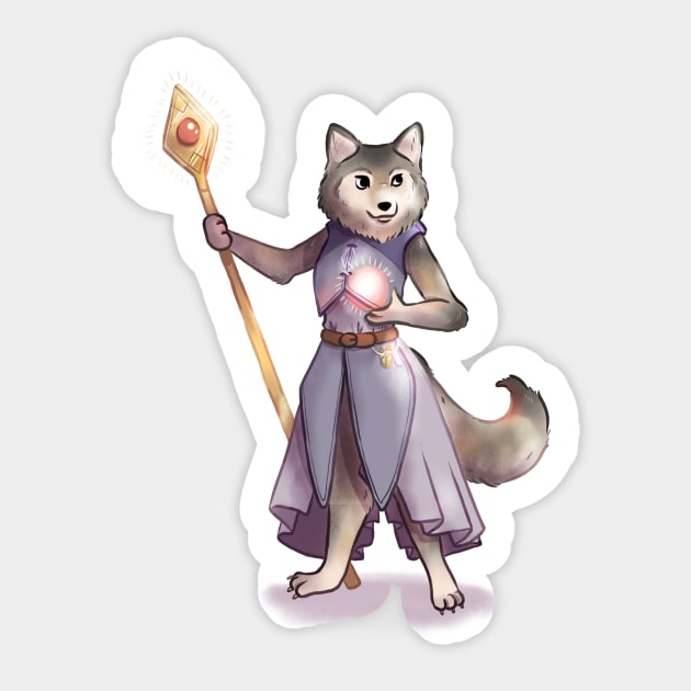 Sorcerer Wolf Sticker by Melissa Jan